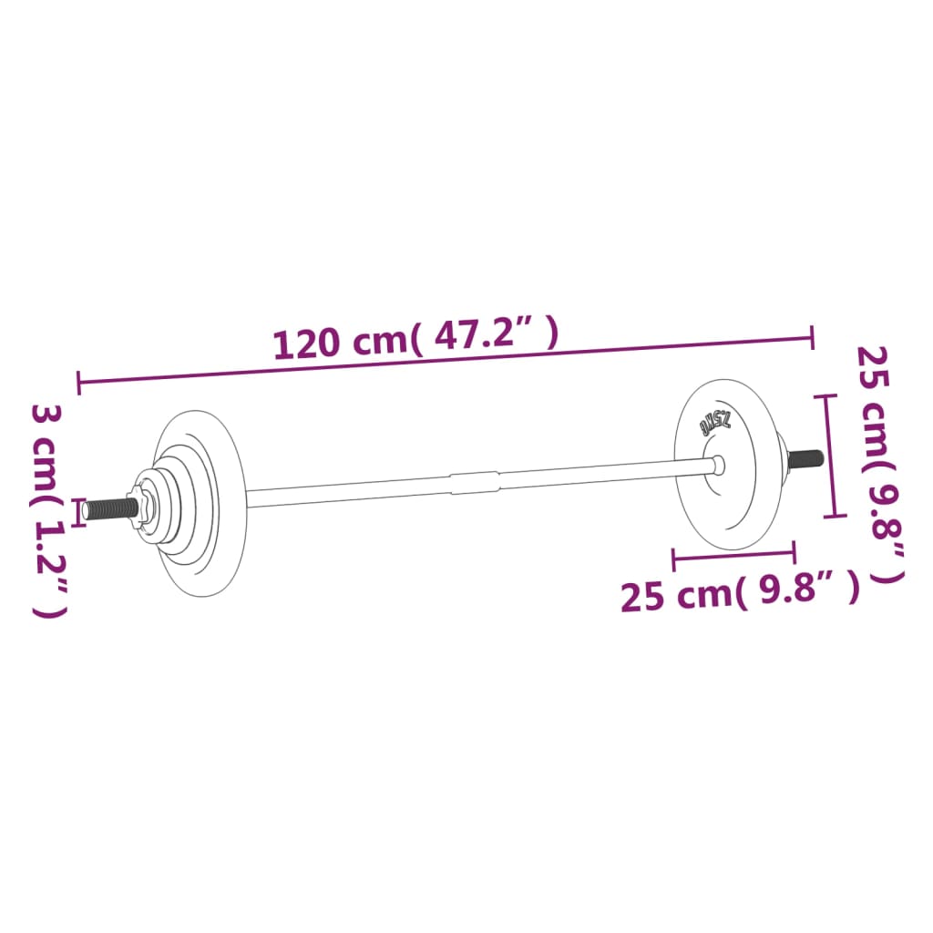 Set De Halteră Cu Discuri, 30 Kg, Fontă