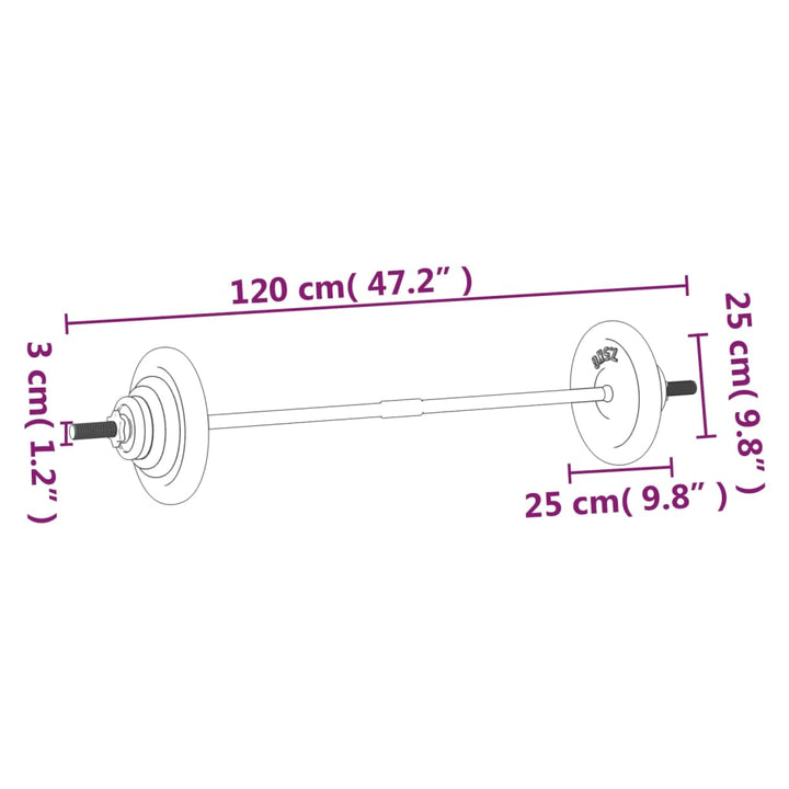 Set De Halteră Cu Discuri, 30 Kg, Fontă