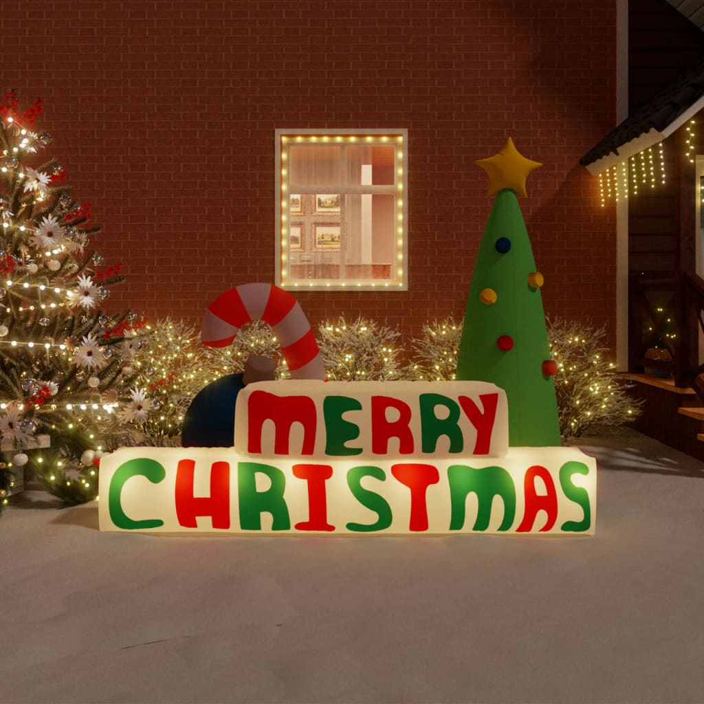 Decorațiune &quot;Merry Christmas&quot; Gonflabilă, Cu Led-Uri, 197 Cm