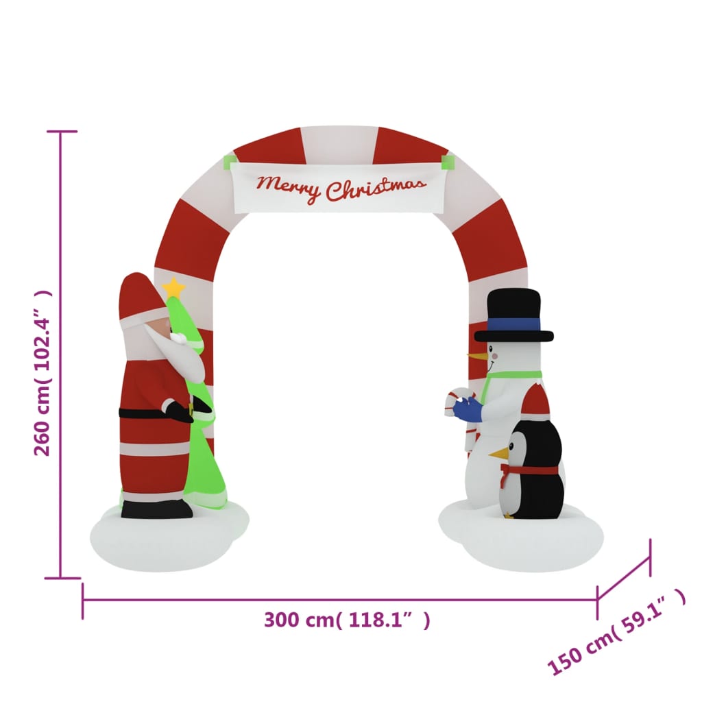 Arcadă De Crăciun Gonflabilă Cu Led-Uri, 260 Cm