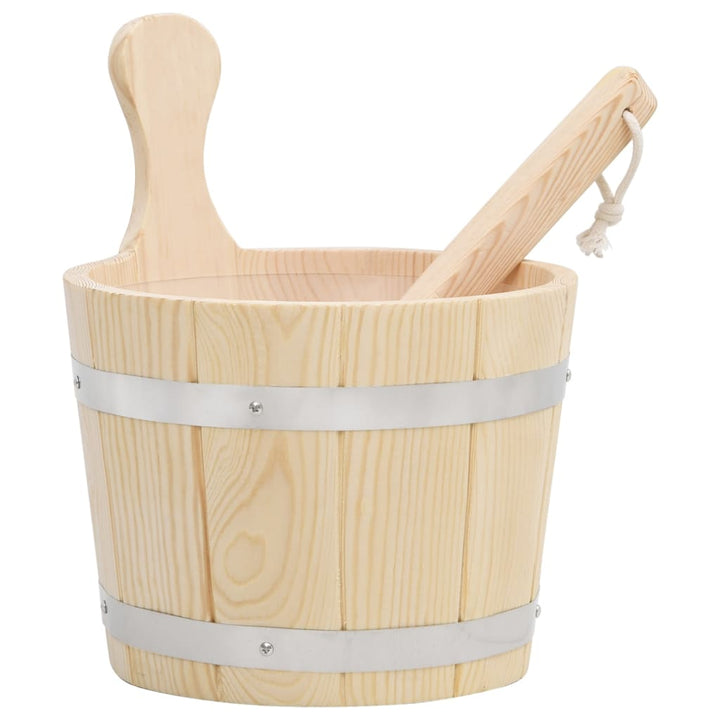 Set De Găleată Și Polonic Pentru Saună, Lemn Masiv De Pin