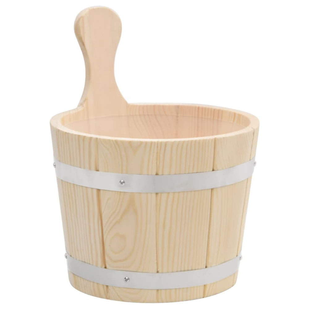 Set De Găleată Și Polonic Pentru Saună, Lemn Masiv De Pin