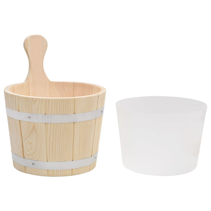 Set De Găleată Și Polonic Pentru Saună, Lemn Masiv De Pin