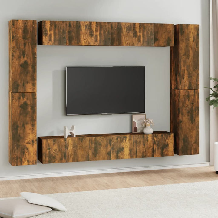 Set De Dulapuri Tv, 6 Piese, , Lemn Prelucrat