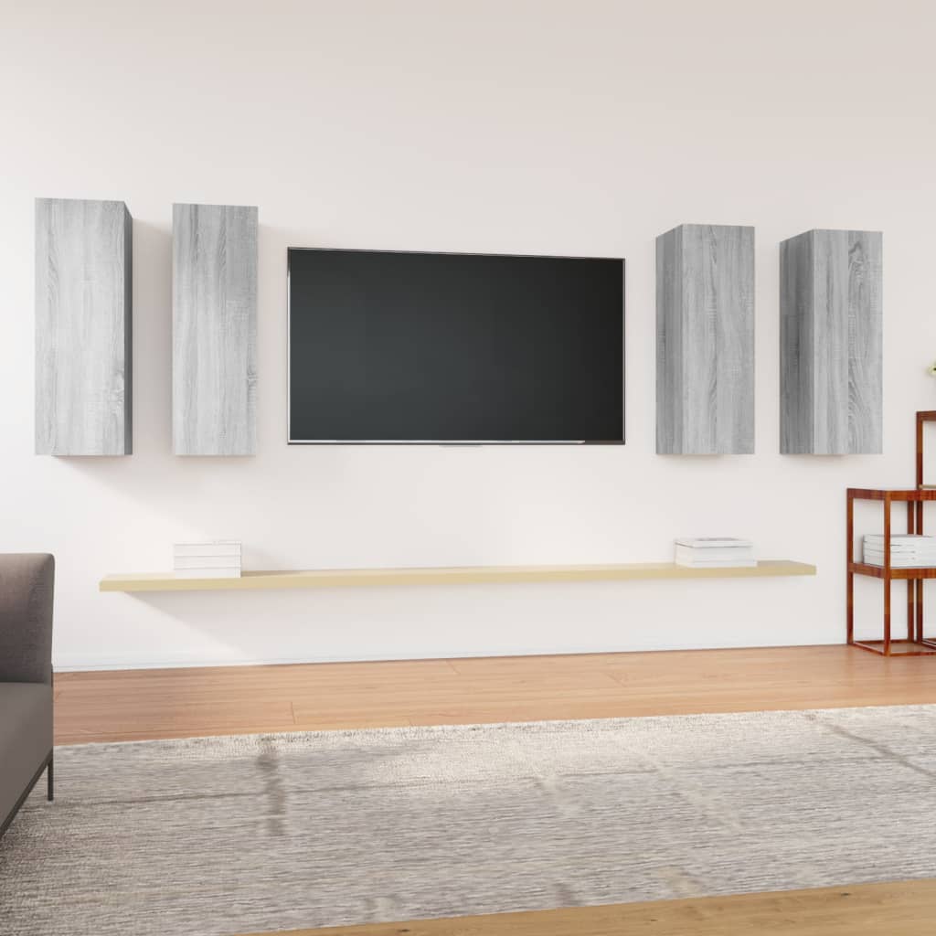 Comode Tv, 4 Buc., Stejar Fumuriu, 30,5X30X Lemn Prelucrat