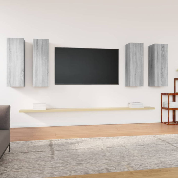 Comode Tv, 4 Buc., Stejar Fumuriu, 30,5X30X Lemn Prelucrat