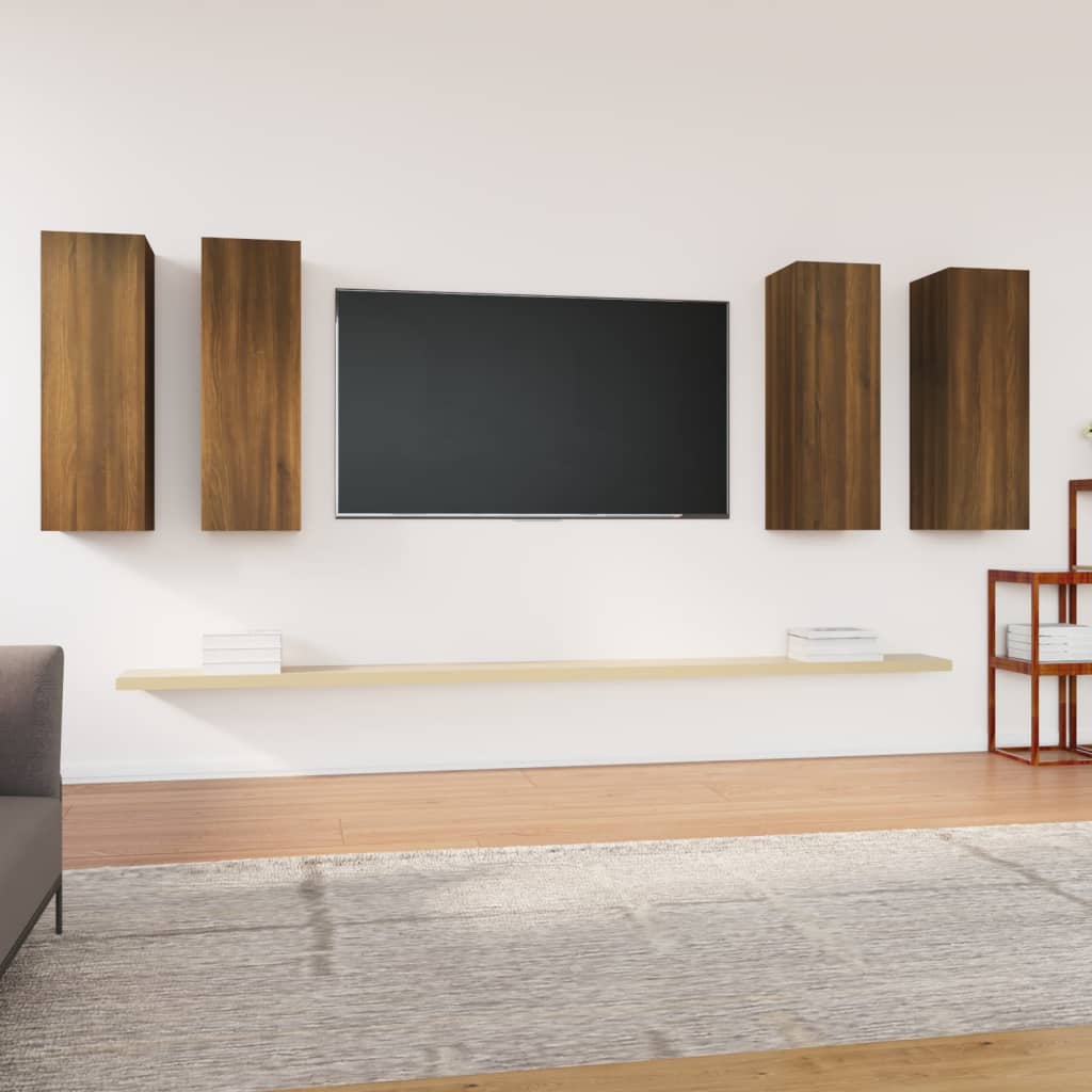 Comode Tv, 4 Buc., Stejar Fumuriu, 30,5X30X Lemn Prelucrat