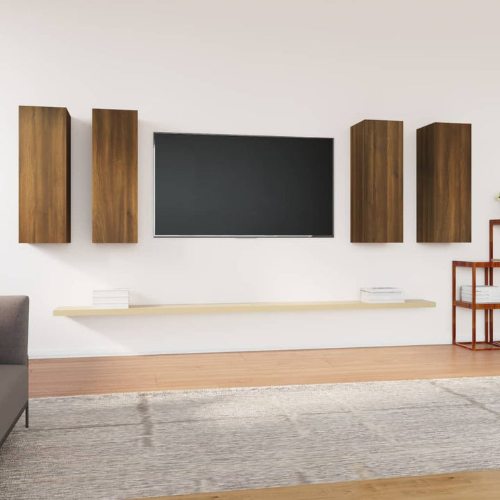 Comode Tv, 4 Buc., Stejar Fumuriu, 30,5X30X Lemn Prelucrat