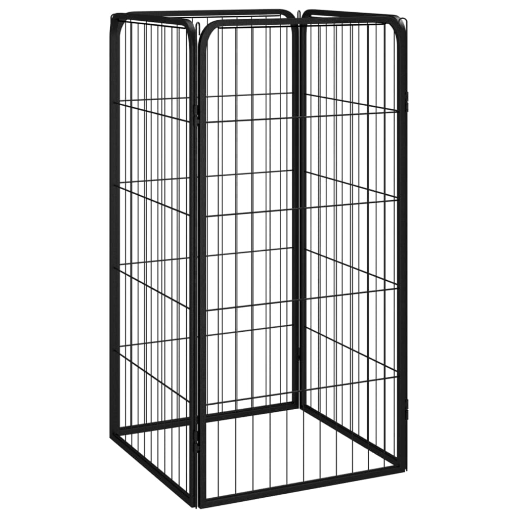 Țarc Câini 32 Panouri Negru 50X100 Cm Oțel Vopsit Electrostatic