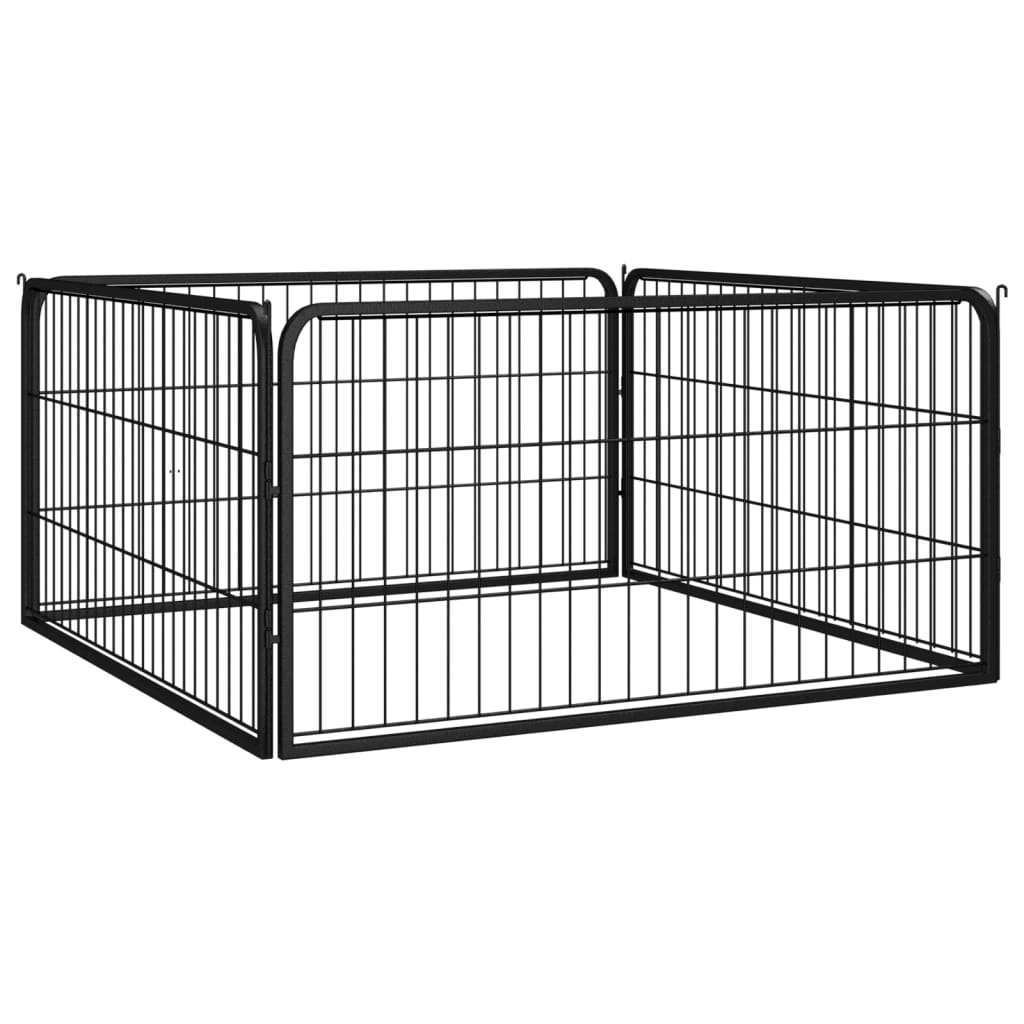 Țarc Câini 36 Panouri Negru 100X50 Cm Oțel Vopsit Electrostatic