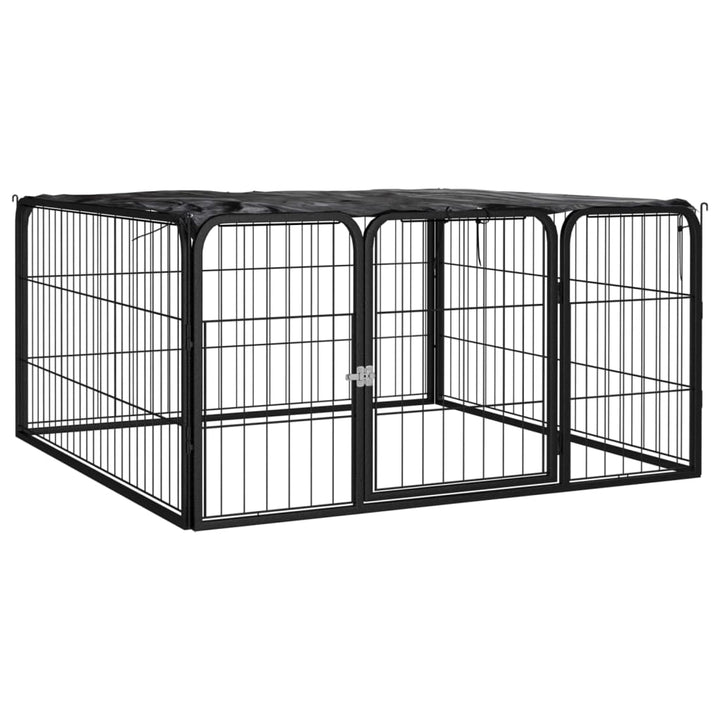 Țarc Câini 40 Panouri Negru 100X50 Cm Oțel Vopsit Electrostatic