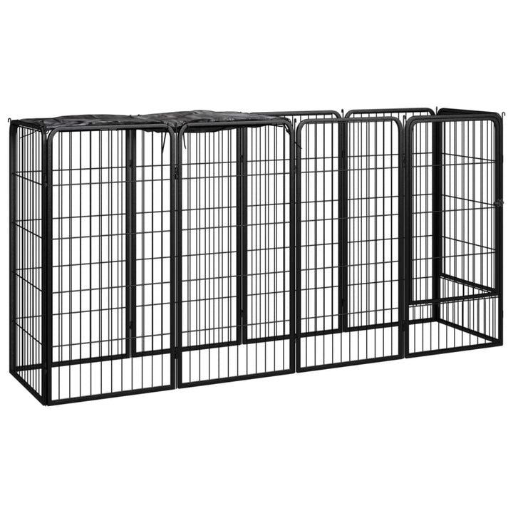 Țarc Câini 18 Panouri Negru 50X100 Cm Oțel Vopsit Electrostatic