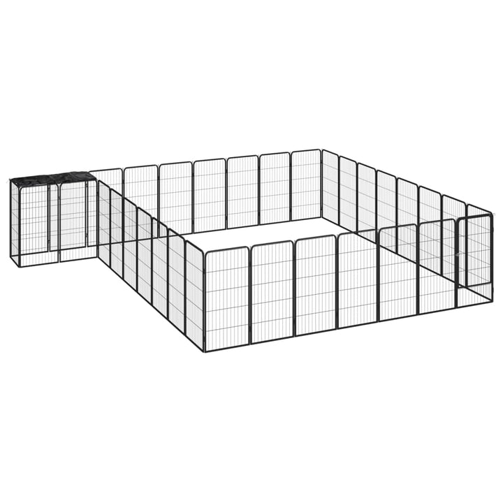 Țarc Câini 18 Panouri Negru 50X100 Cm Oțel Vopsit Electrostatic