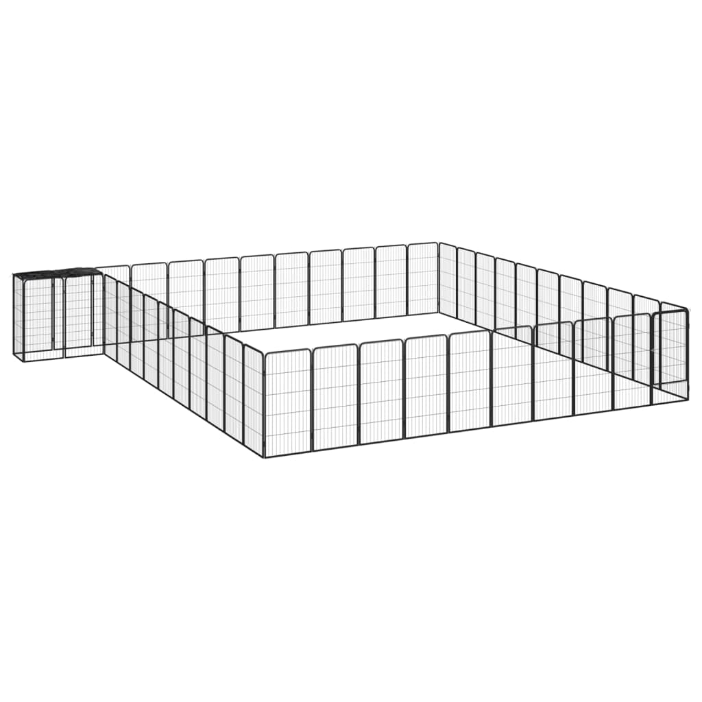 Țarc Câini 18 Panouri Negru 50X100 Cm Oțel Vopsit Electrostatic