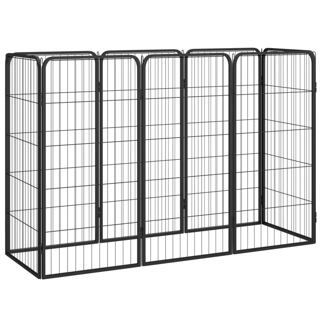 Țarc Câini 32 Panouri Negru 50X100 Cm Oțel Vopsit Electrostatic