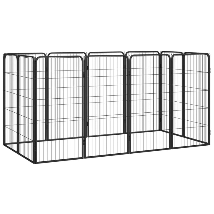 Țarc Câini 32 Panouri Negru 50X100 Cm Oțel Vopsit Electrostatic