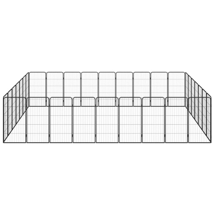 Țarc Câini 32 Panouri Negru 50X100 Cm Oțel Vopsit Electrostatic