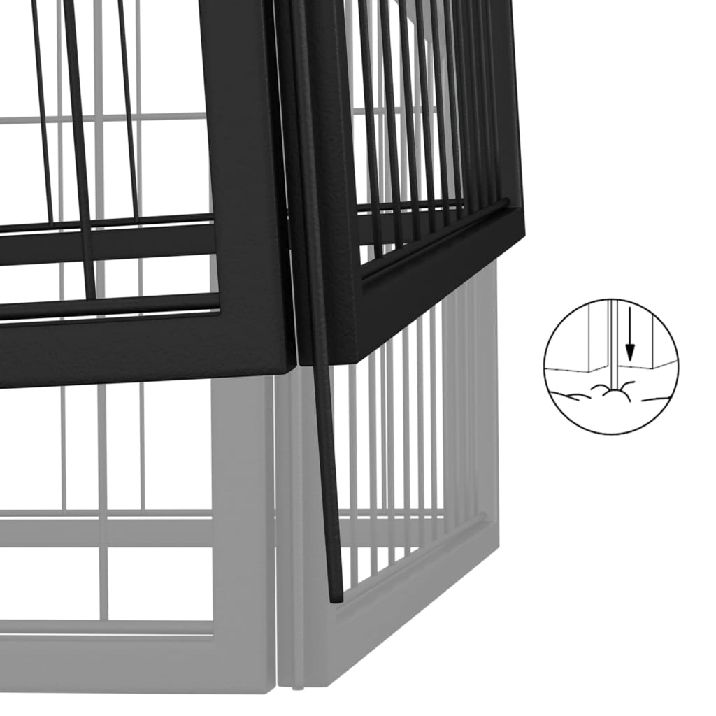 Țarc Câini 32 Panouri Negru 50X100 Cm Oțel Vopsit Electrostatic