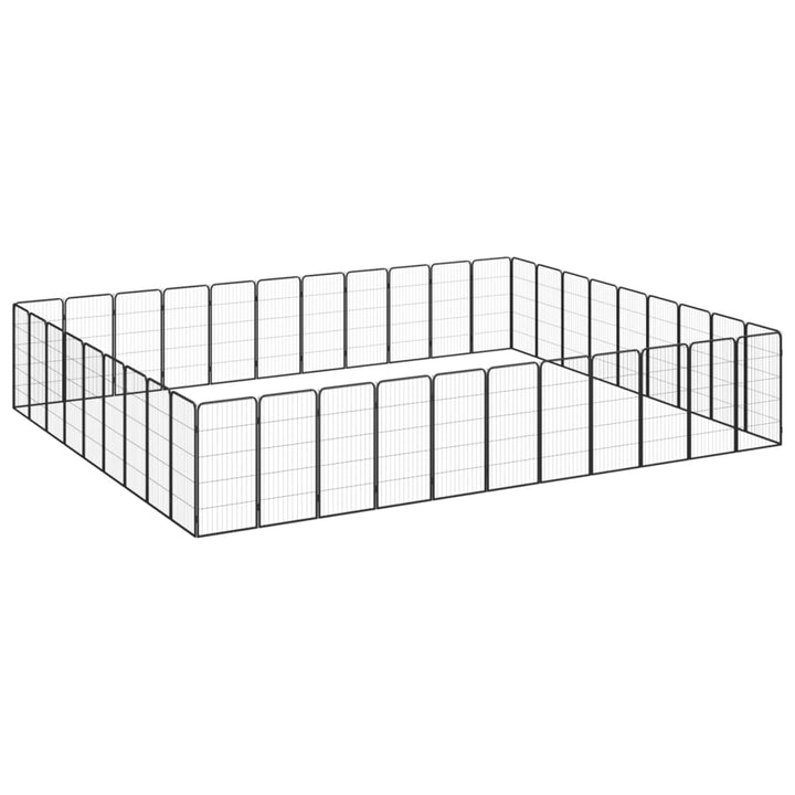 Țarc Câini 32 Panouri Negru 50X100 Cm Oțel Vopsit Electrostatic