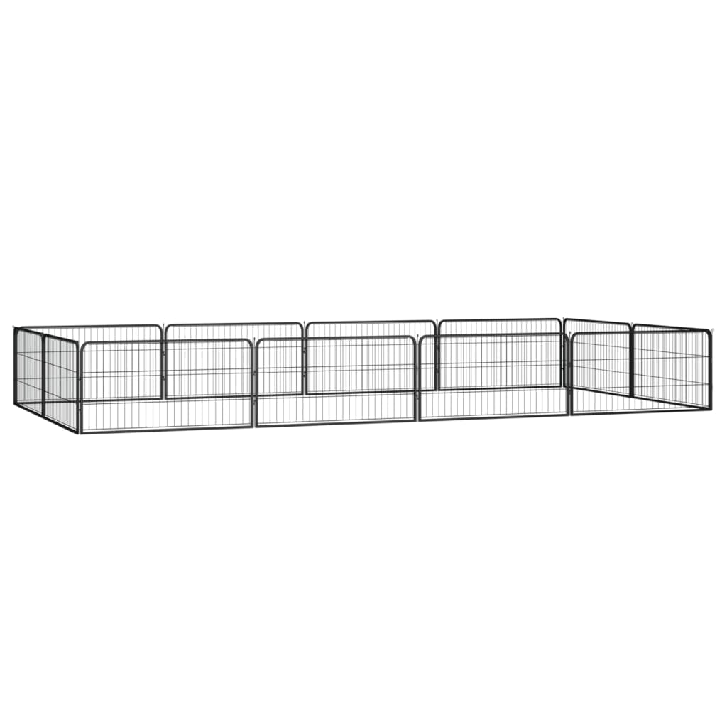 Țarc Câini 36 Panouri Negru 100X50 Cm Oțel Vopsit Electrostatic
