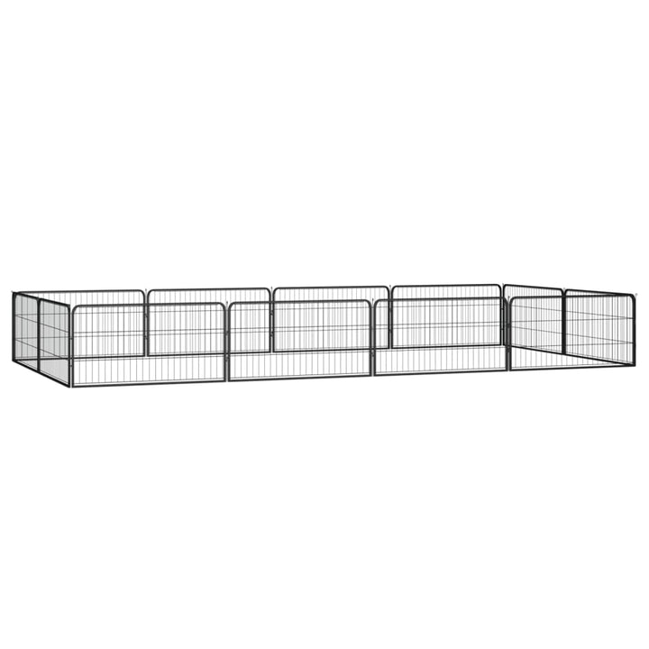 Țarc Câini 36 Panouri Negru 100X50 Cm Oțel Vopsit Electrostatic