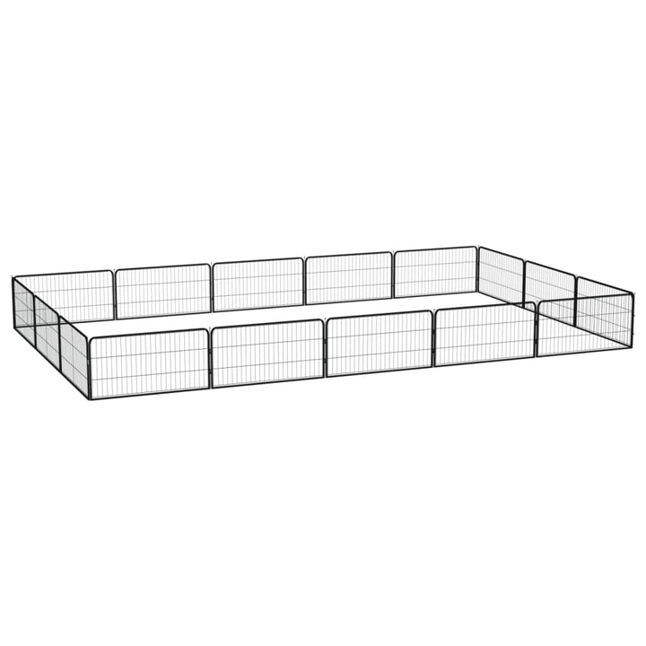 Țarc Câini 36 Panouri Negru 100X50 Cm Oțel Vopsit Electrostatic