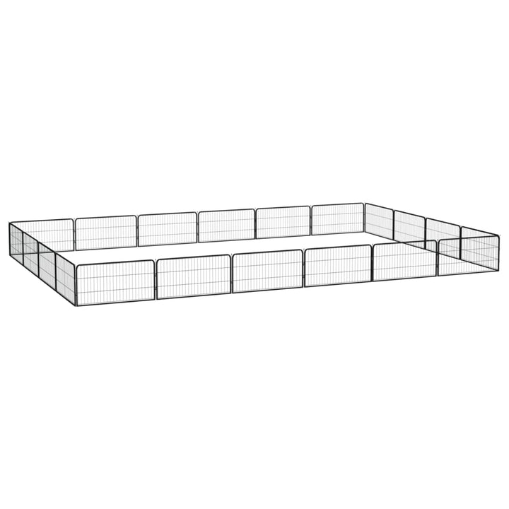 Țarc Câini 36 Panouri Negru 100X50 Cm Oțel Vopsit Electrostatic