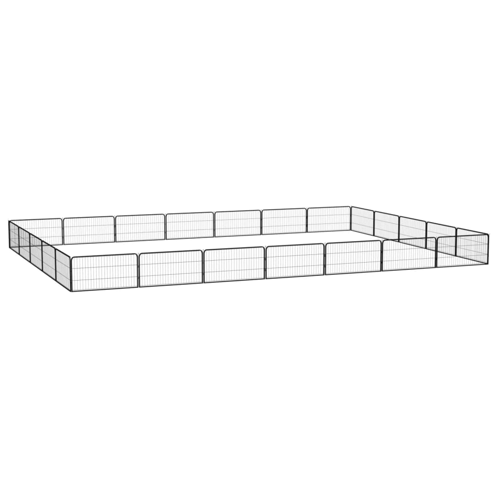 Țarc Câini 36 Panouri Negru 100X50 Cm Oțel Vopsit Electrostatic