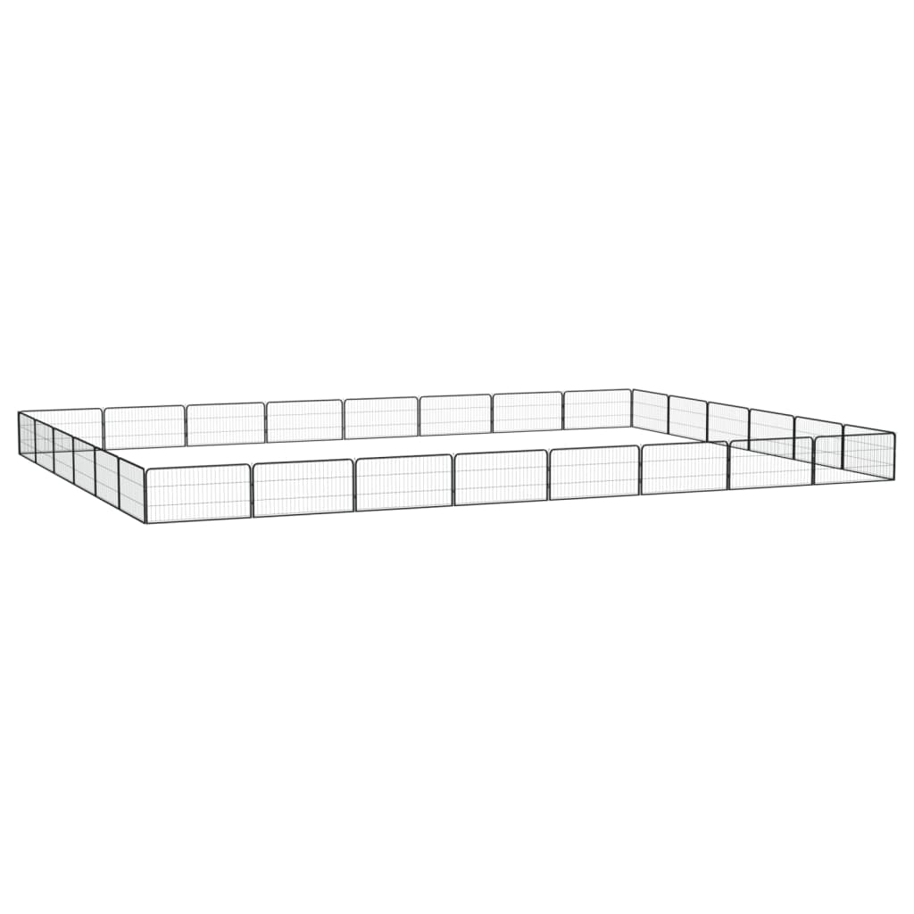 Țarc Câini 36 Panouri Negru 100X50 Cm Oțel Vopsit Electrostatic
