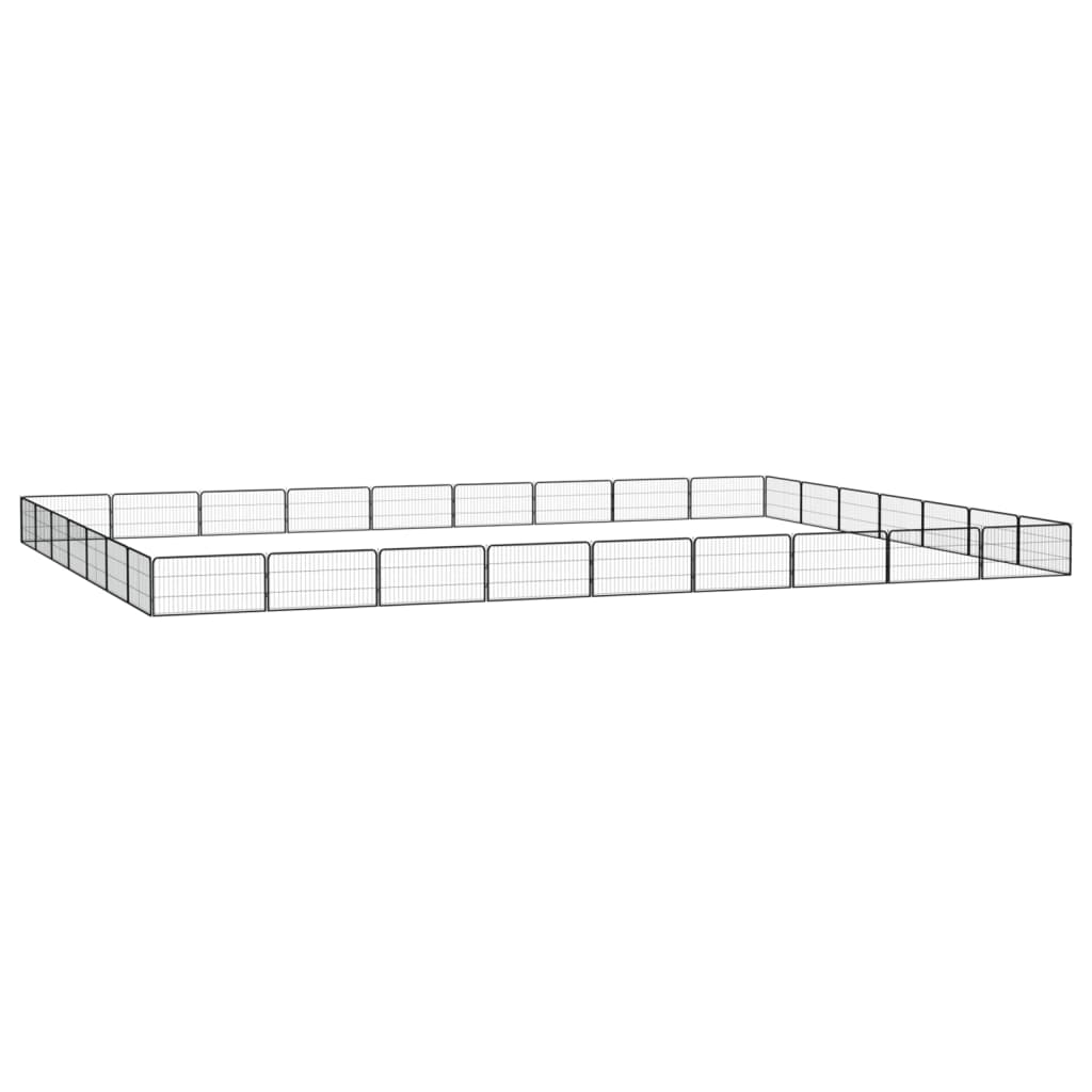 Țarc Câini 36 Panouri Negru 100X50 Cm Oțel Vopsit Electrostatic