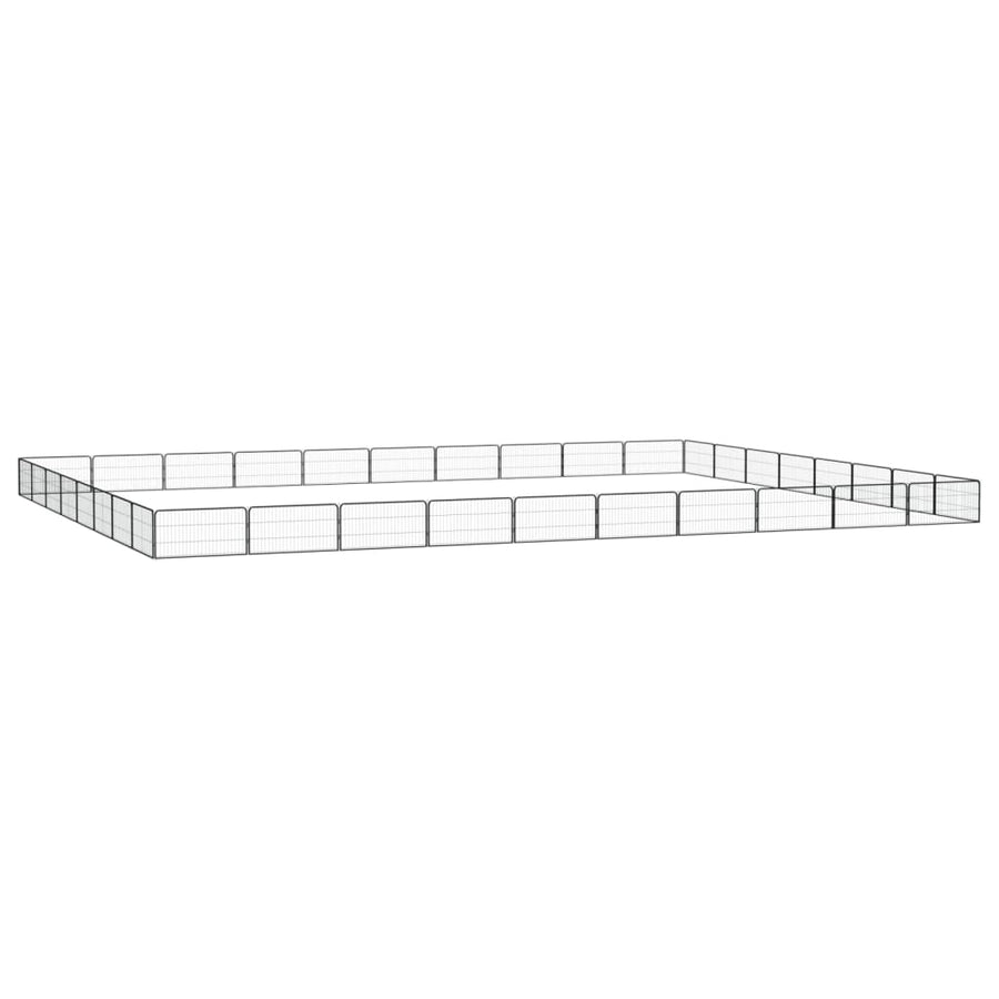 Țarc Câini 36 Panouri Negru 100X50 Cm Oțel Vopsit Electrostatic