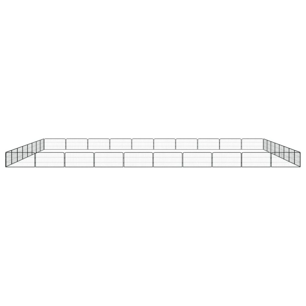 Țarc Câini 36 Panouri Negru 100X50 Cm Oțel Vopsit Electrostatic
