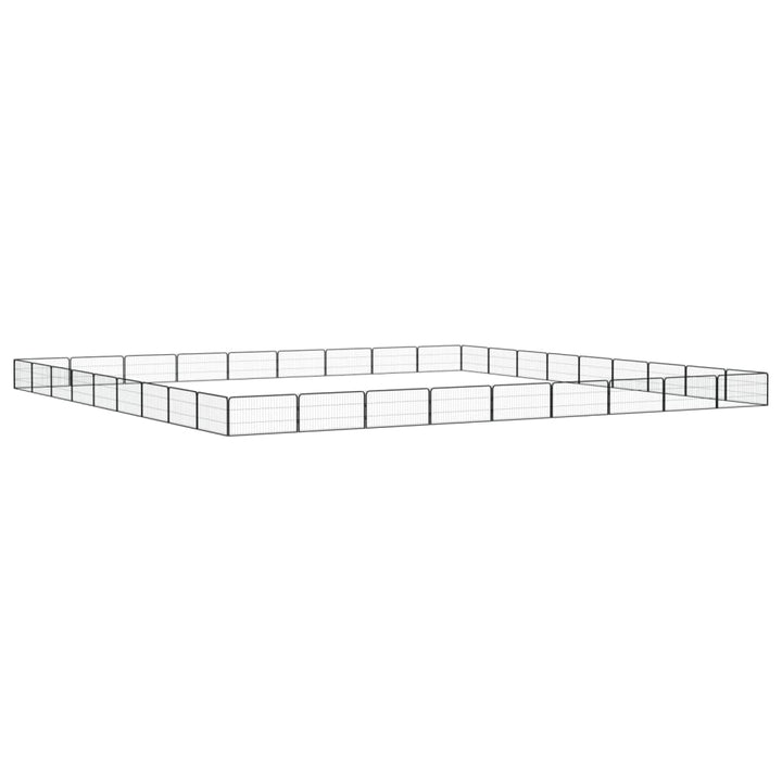 Țarc Câini 36 Panouri Negru 100X50 Cm Oțel Vopsit Electrostatic
