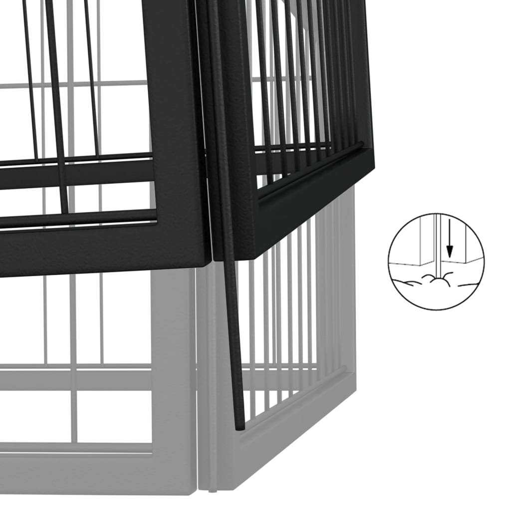 Țarc Câini 36 Panouri Negru 100X50 Cm Oțel Vopsit Electrostatic
