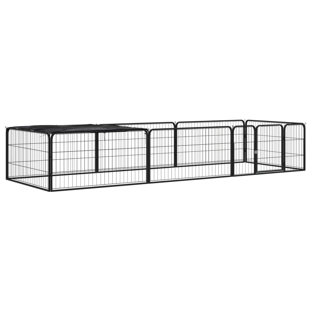 Țarc Câini 40 Panouri Negru 100X50 Cm Oțel Vopsit Electrostatic