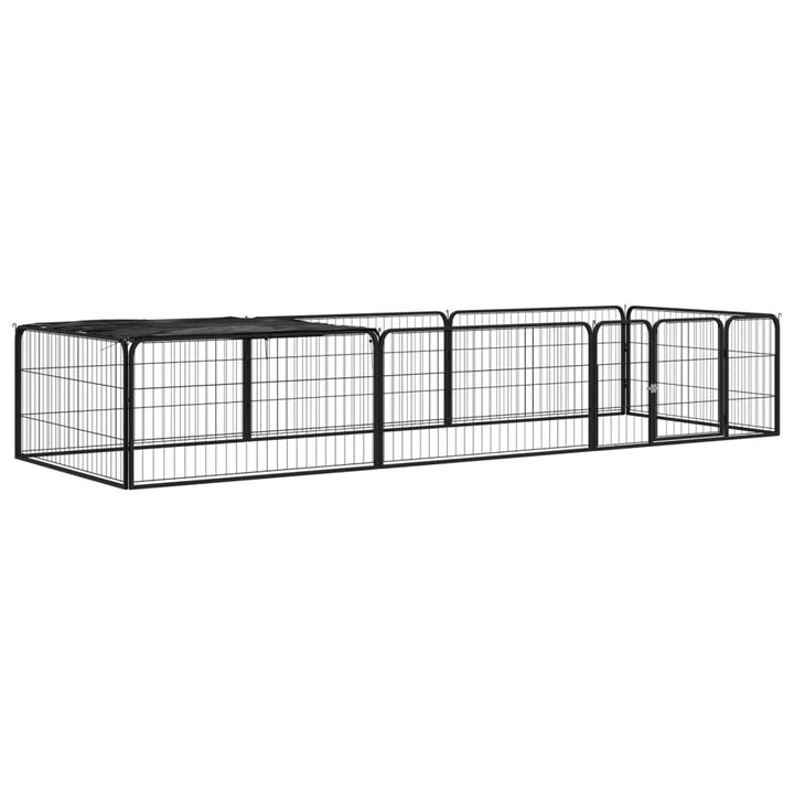 Țarc Câini 40 Panouri Negru 100X50 Cm Oțel Vopsit Electrostatic