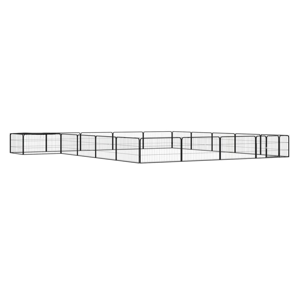 Țarc Câini 40 Panouri Negru 100X50 Cm Oțel Vopsit Electrostatic