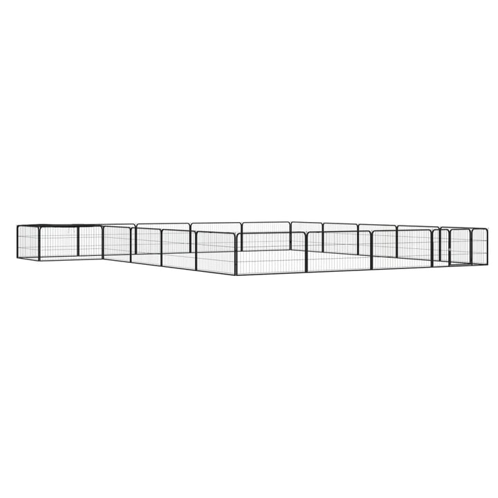 Țarc Câini 40 Panouri Negru 100X50 Cm Oțel Vopsit Electrostatic