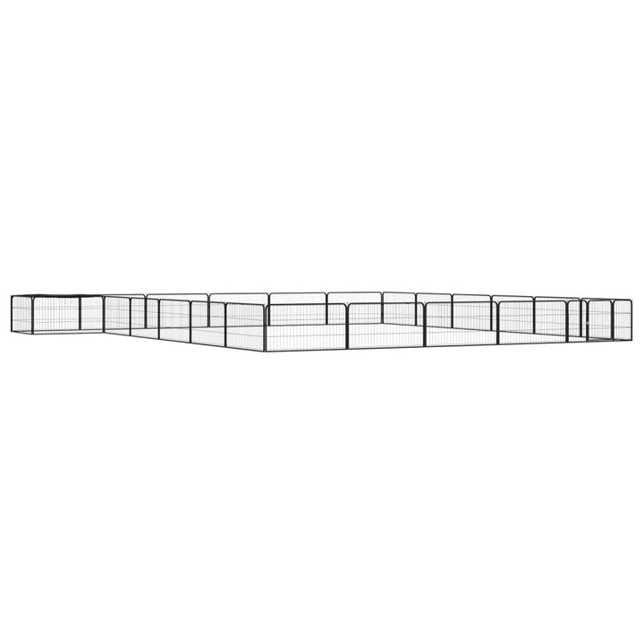 Țarc Câini 40 Panouri Negru 100X50 Cm Oțel Vopsit Electrostatic