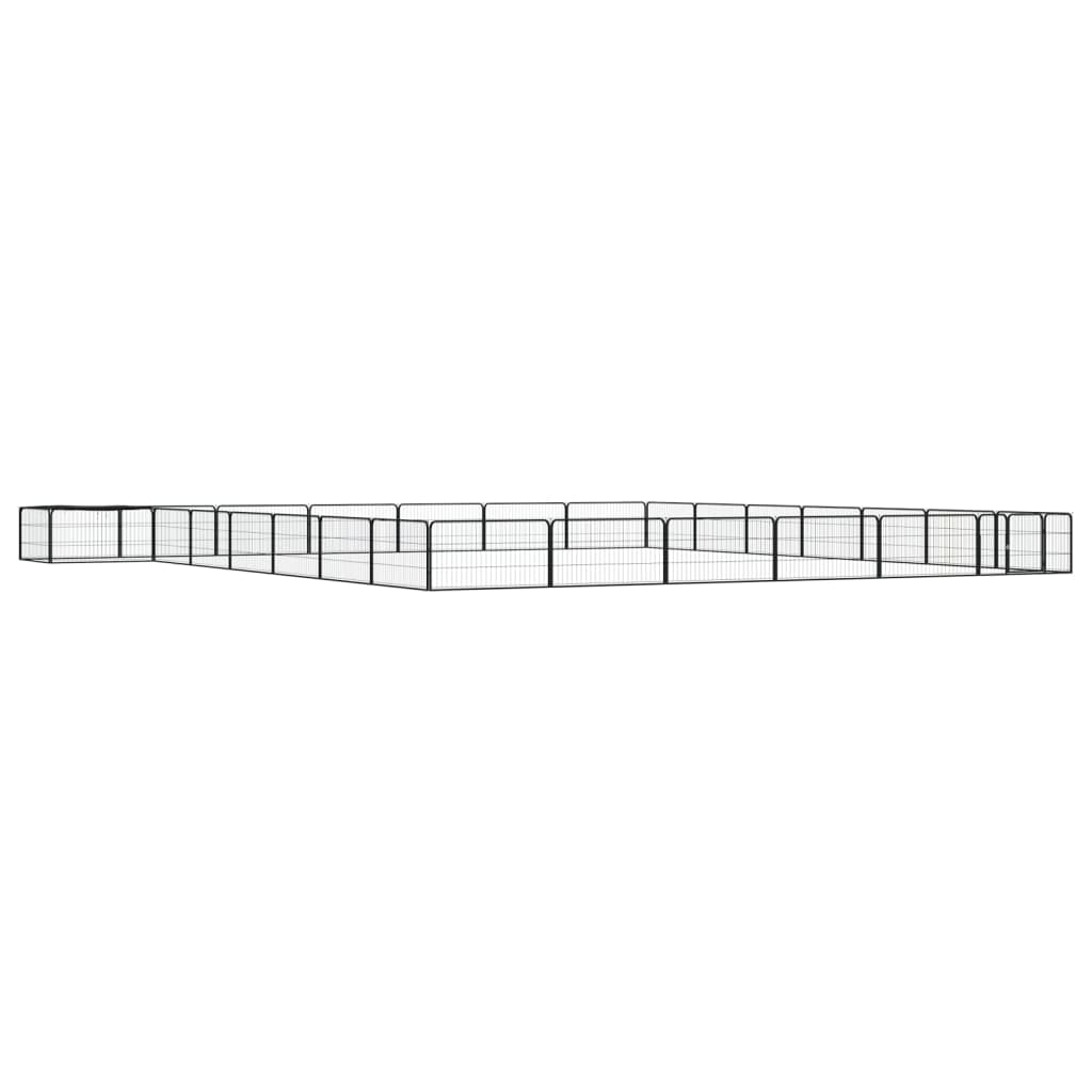 Țarc Câini 40 Panouri Negru 100X50 Cm Oțel Vopsit Electrostatic