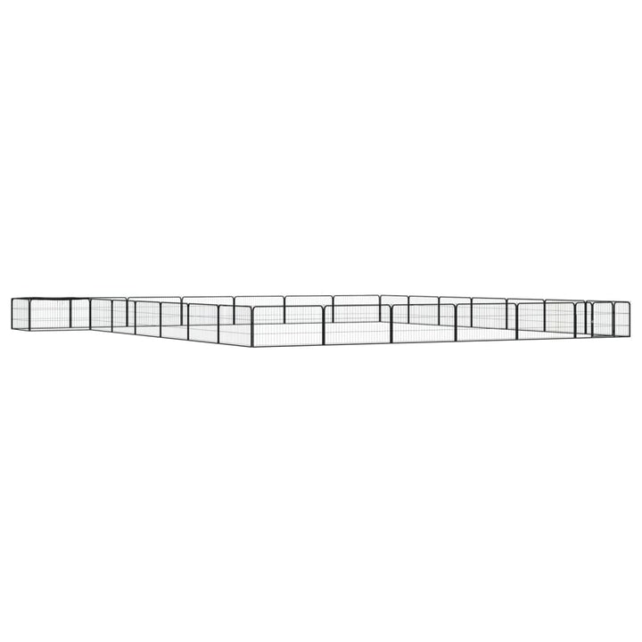 Țarc Câini 40 Panouri Negru 100X50 Cm Oțel Vopsit Electrostatic