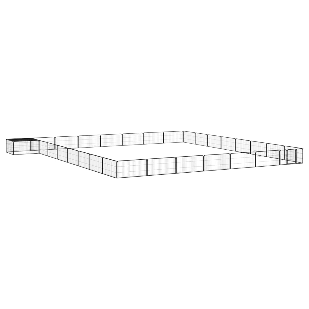 Țarc Câini 40 Panouri Negru 100X50 Cm Oțel Vopsit Electrostatic