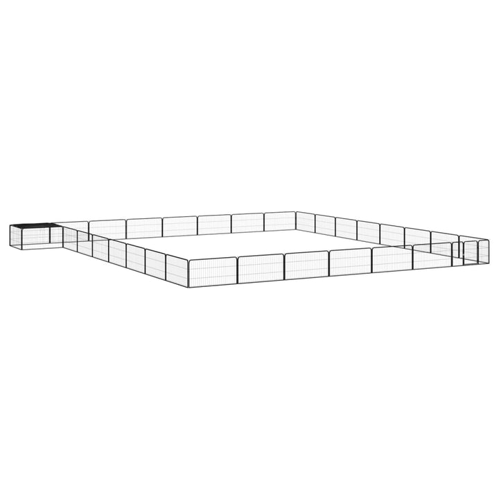 Țarc Câini 40 Panouri Negru 100X50 Cm Oțel Vopsit Electrostatic