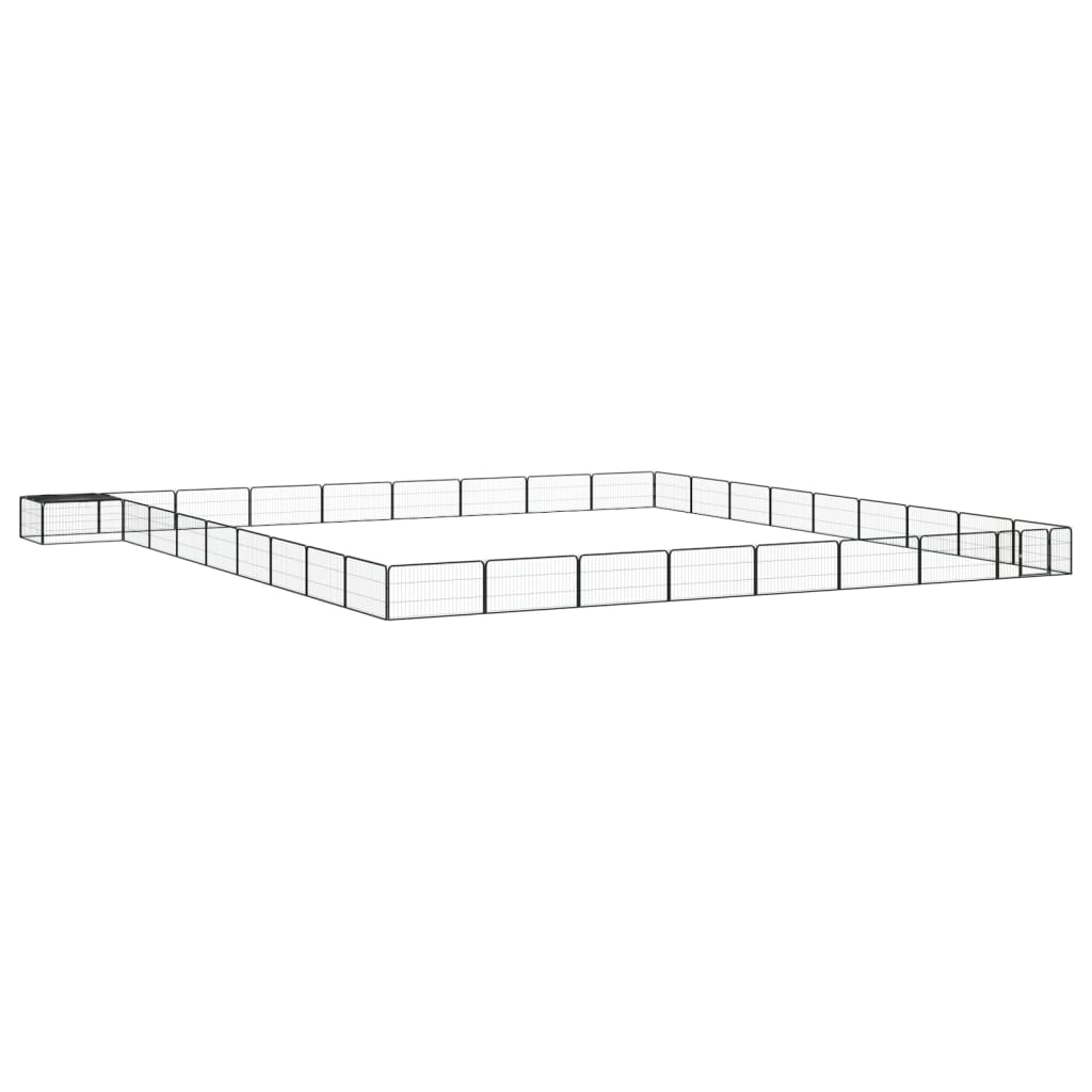 Țarc Câini 40 Panouri Negru 100X50 Cm Oțel Vopsit Electrostatic