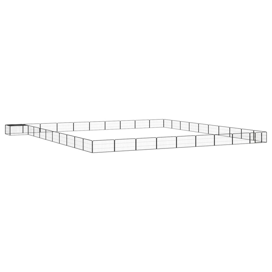 Țarc Câini 40 Panouri Negru 100X50 Cm Oțel Vopsit Electrostatic
