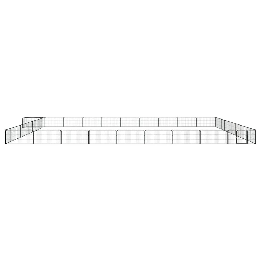 Țarc Câini 40 Panouri Negru 100X50 Cm Oțel Vopsit Electrostatic
