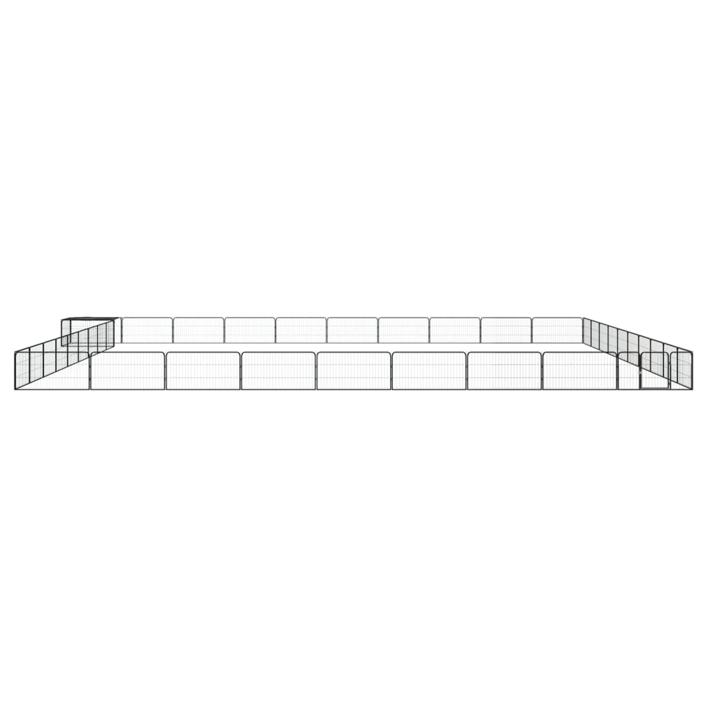 Țarc Câini 40 Panouri Negru 100X50 Cm Oțel Vopsit Electrostatic
