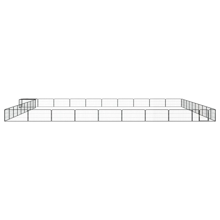 Țarc Câini 40 Panouri Negru 100X50 Cm Oțel Vopsit Electrostatic