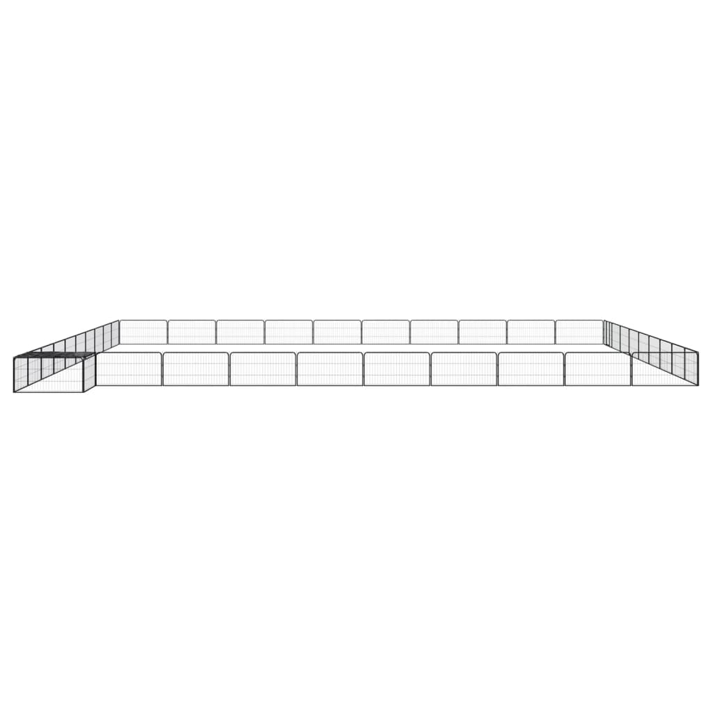 Țarc Câini 40 Panouri Negru 100X50 Cm Oțel Vopsit Electrostatic