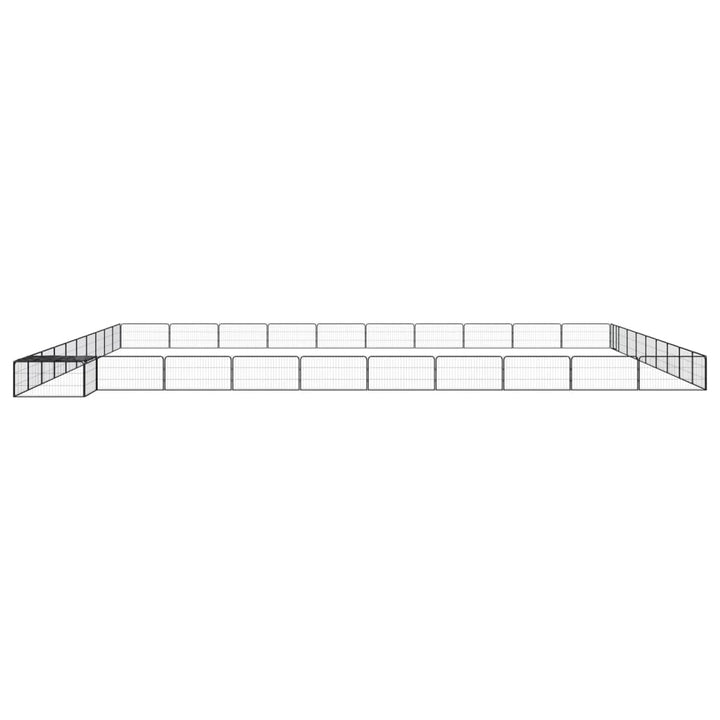 Țarc Câini 40 Panouri Negru 100X50 Cm Oțel Vopsit Electrostatic